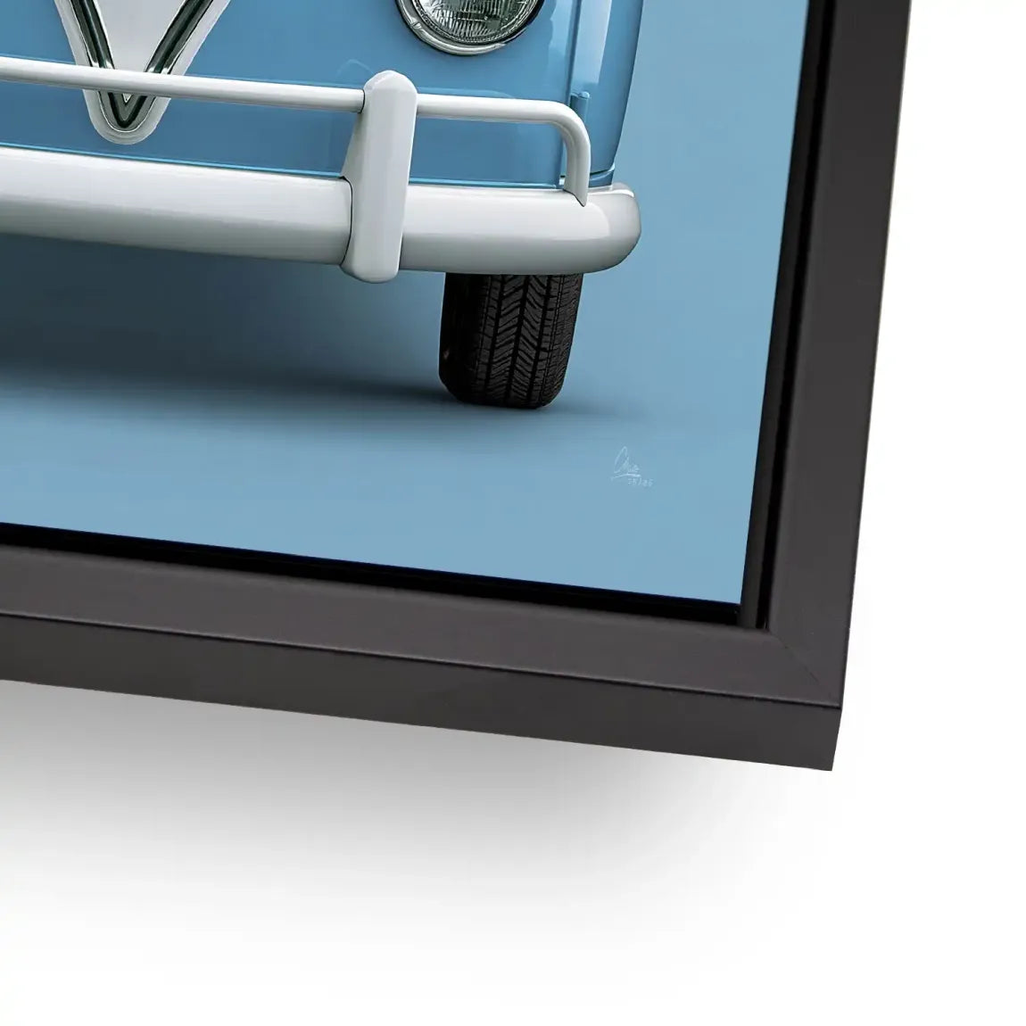 Blue VW Bulli Alu Dibond Wandbild