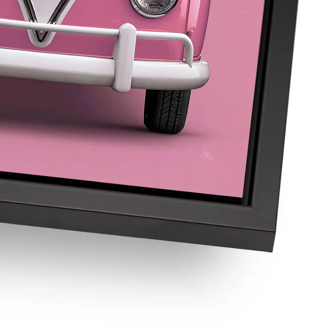 Pink VW Bulli Alu Dibond Wandbild