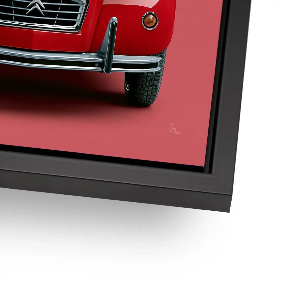 Citroen 2CV Rouge Alu Dibond Wandbild