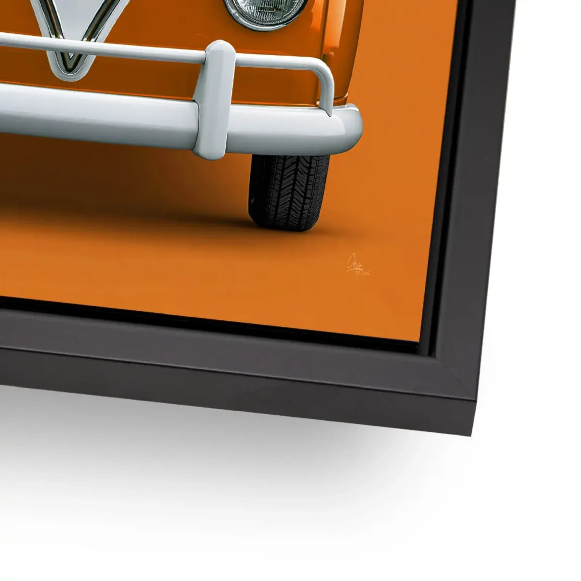Orange VW Bulli Alu Dibond Wandbild