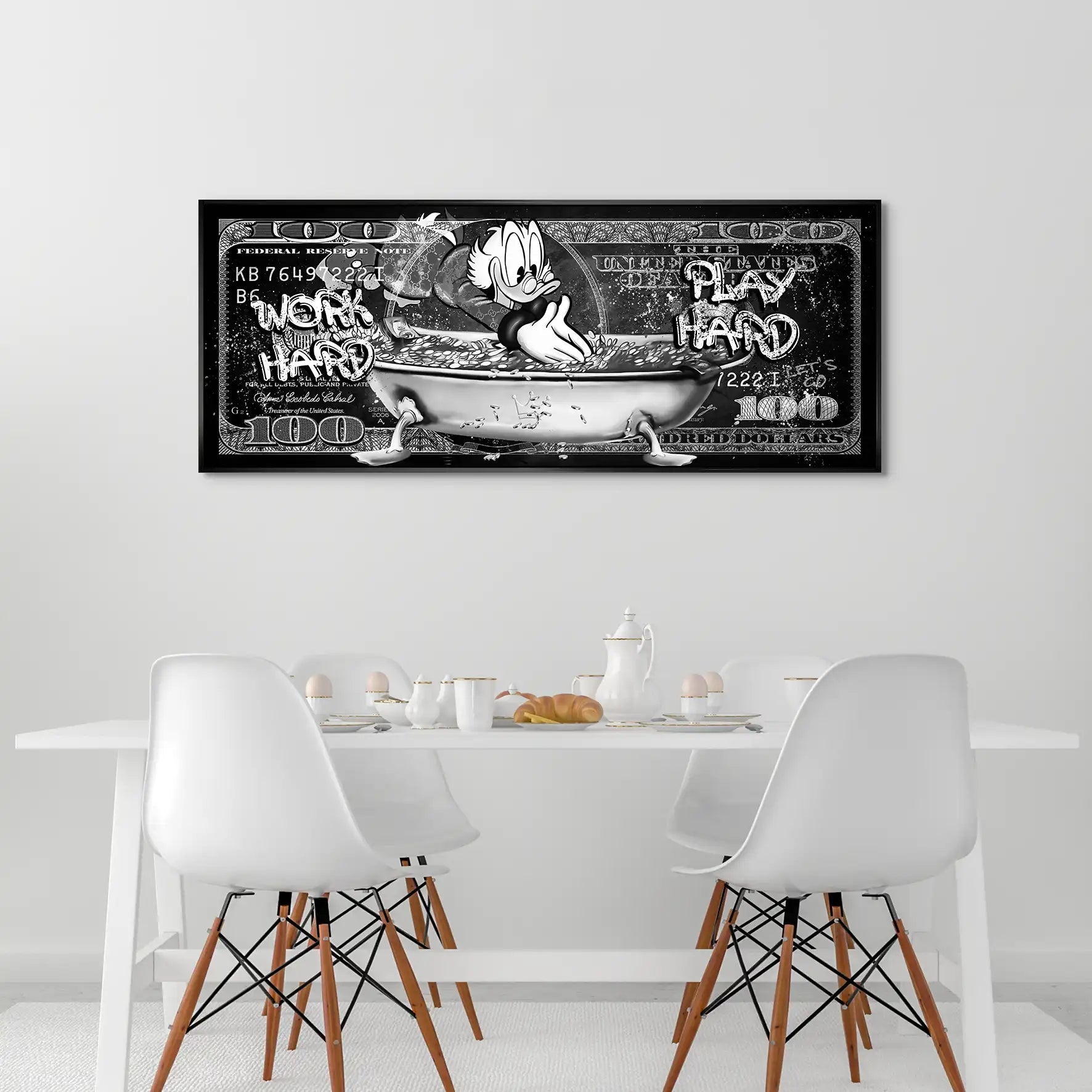 Dagobert Black Dollar Work Hard AluDibond Bild INGALERIE