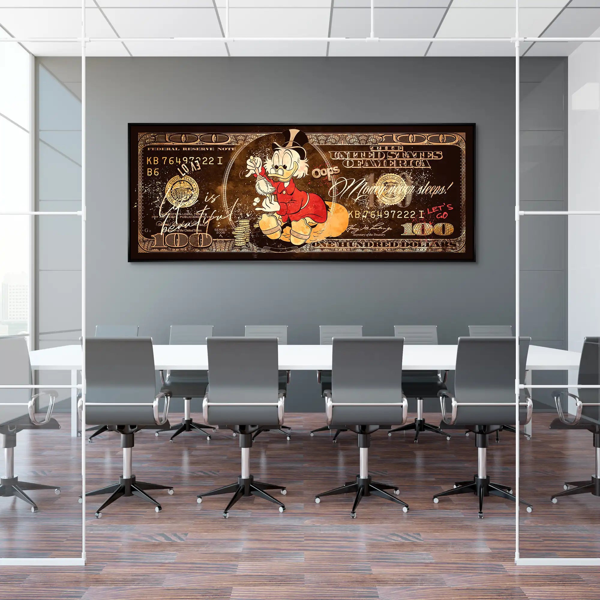Dagobert Retro Dollar Alu Dibond Bild INGALERIE