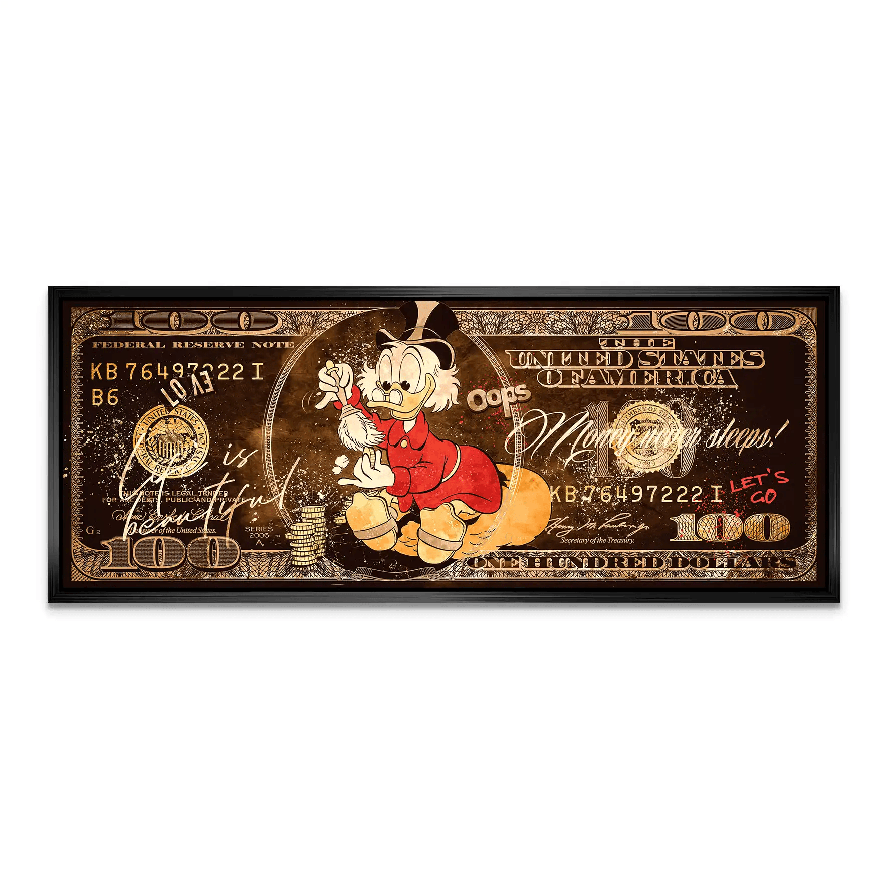 Dagobert Retro Dollar Alu Dibond Bild INGALERIE