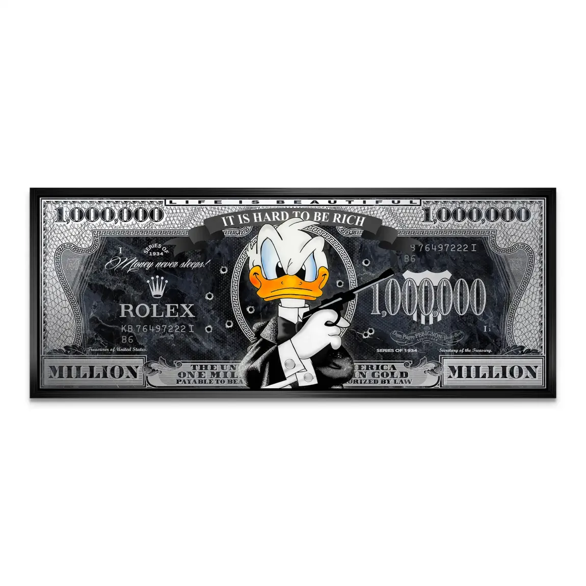 Donald Duck Bond Game Pop Art AluDibond Bild INGALERIE