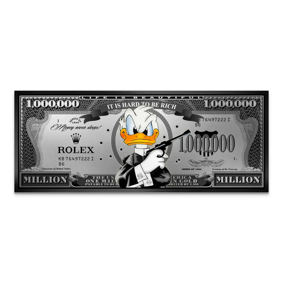 Donald Duck License to Bill Pop Art Dollar AluDibond Bild INGALERIE