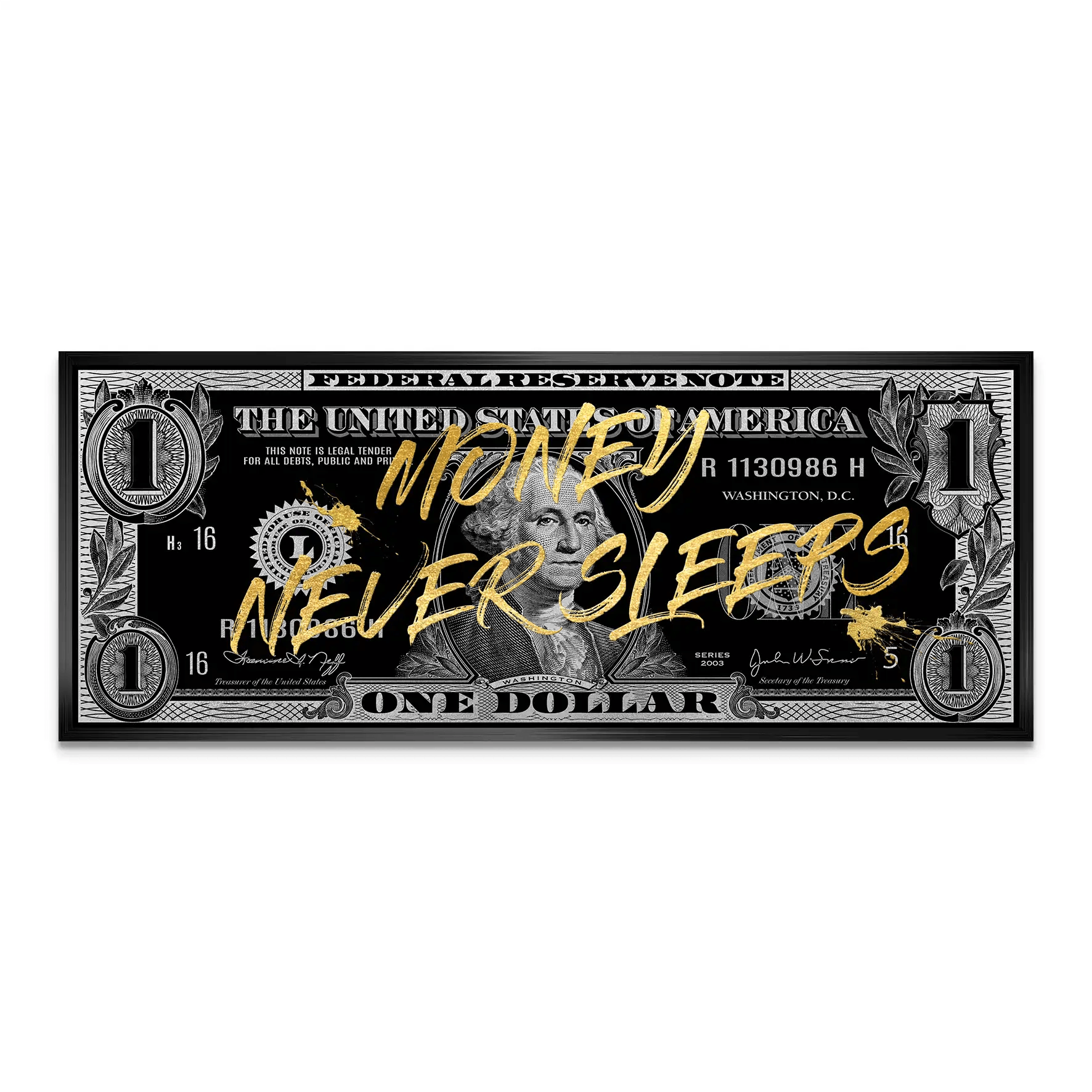 Monney Never Sleeps Dollar Style AluDibond Bild INGALERIE