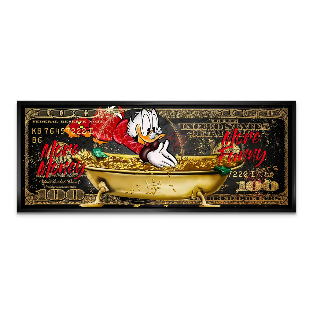 Dagobert Dollar More Money Pop Art AluDibond Bild INGALERIE