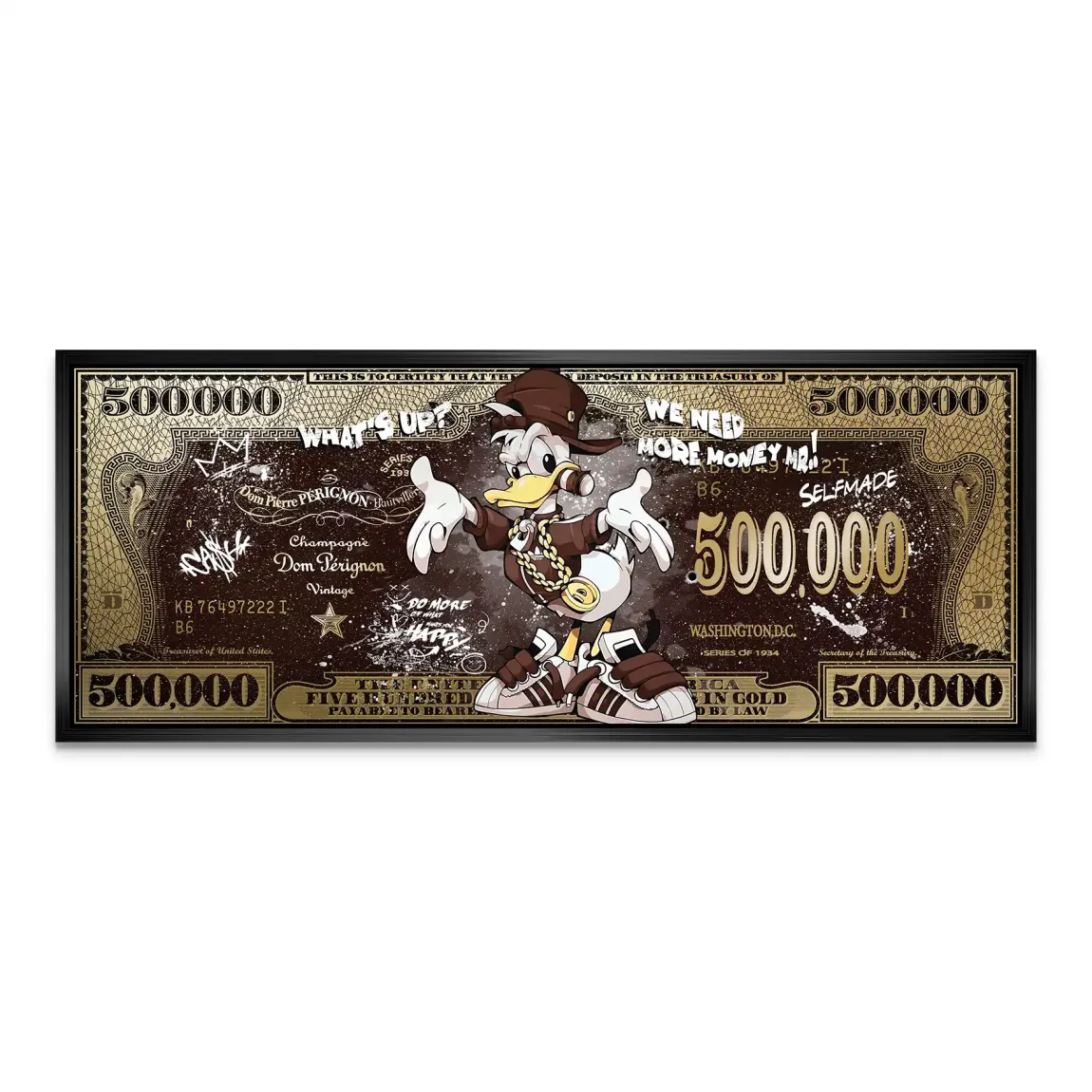 Donald Duck Whats Up Retro Dollar AluDibond Bild INGALERIE