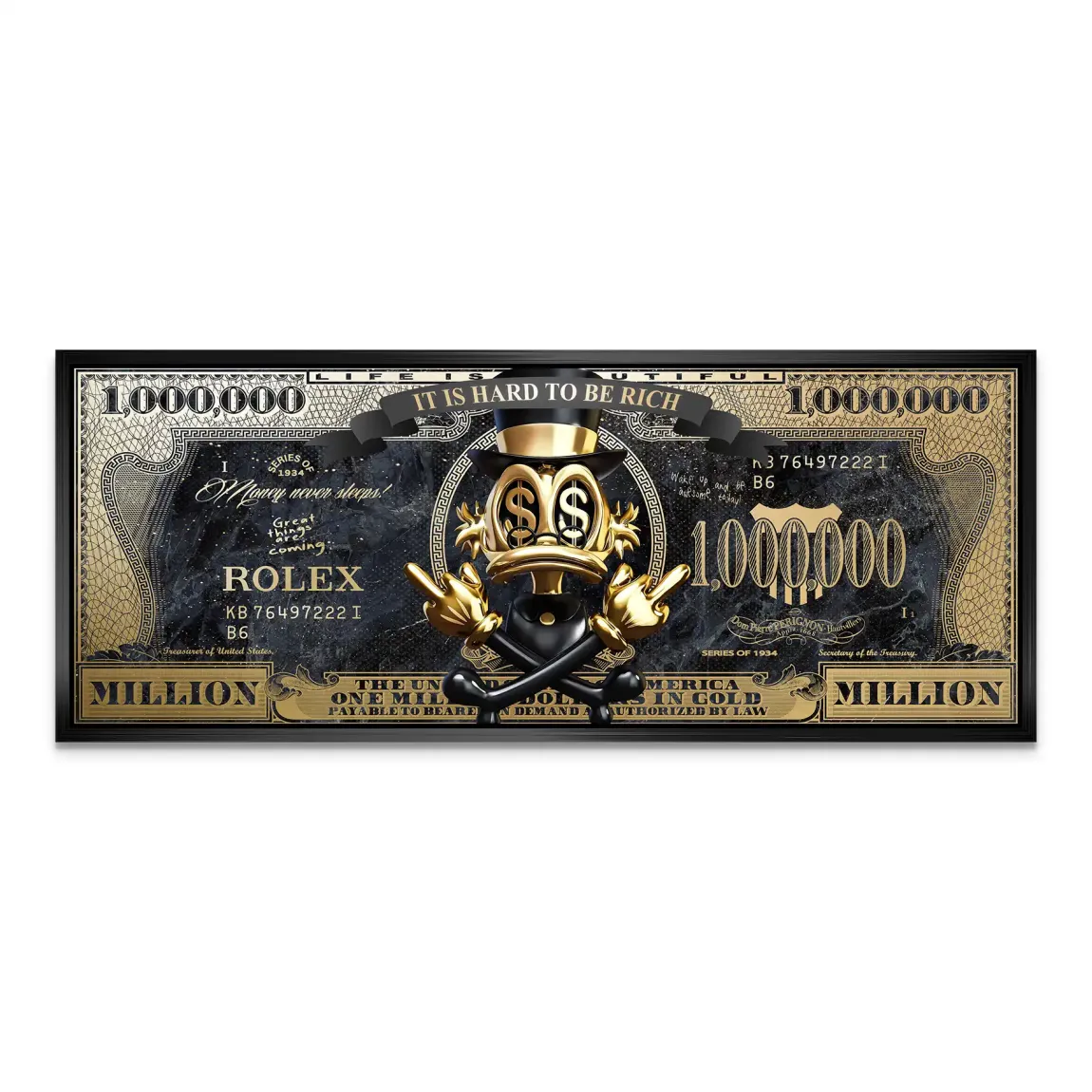 Dagobert Totenkopf Dollar AluDibond Bild INGALERIE