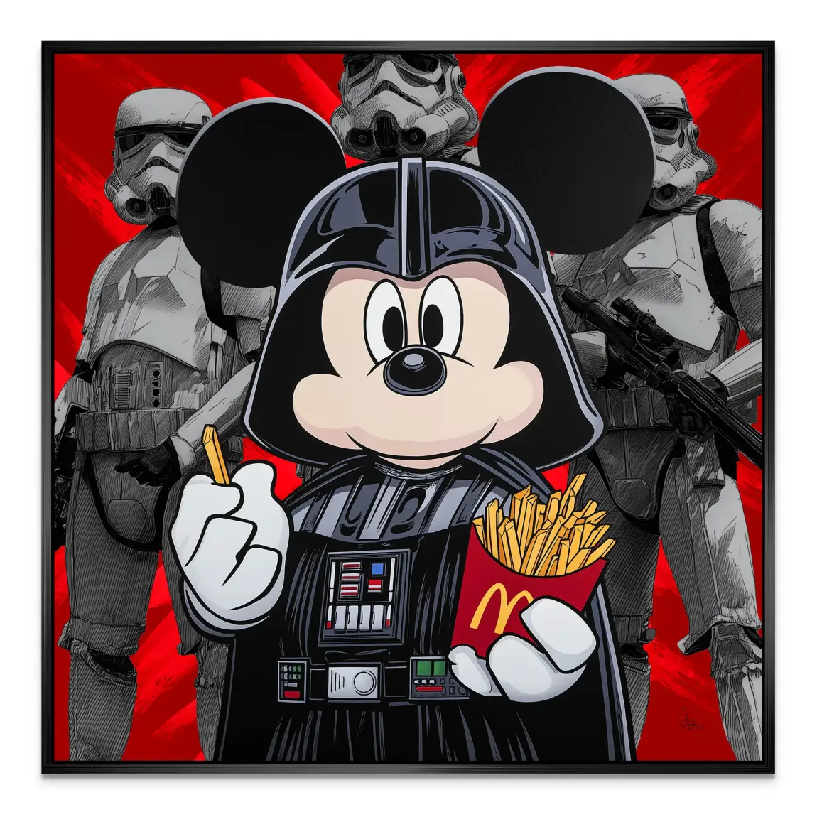 Micky Maus Vader Alu Dibond Wandbild