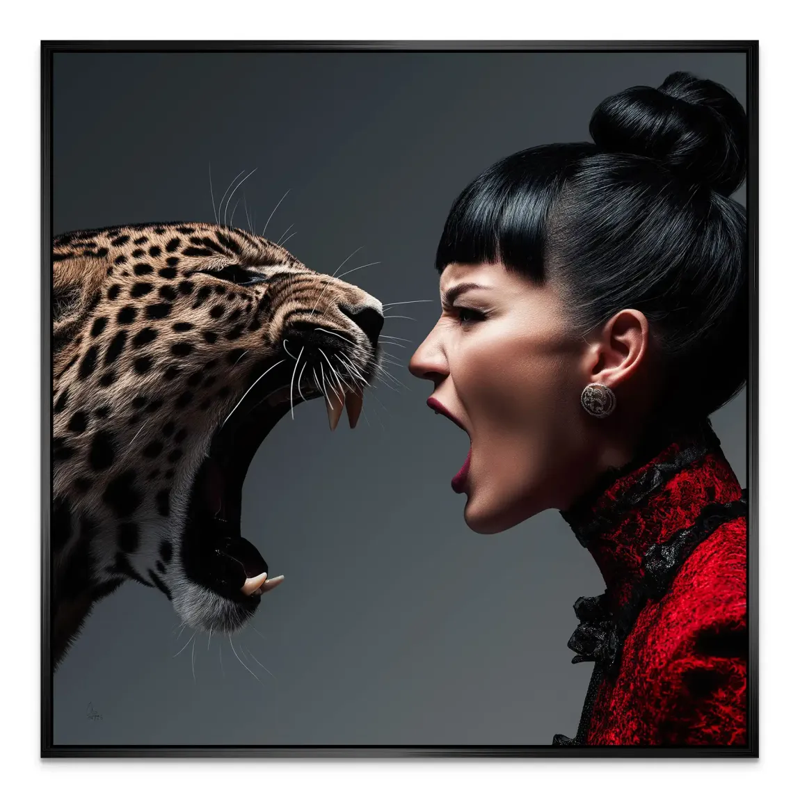 Leopardin Diva Alu Dibond Wandbild