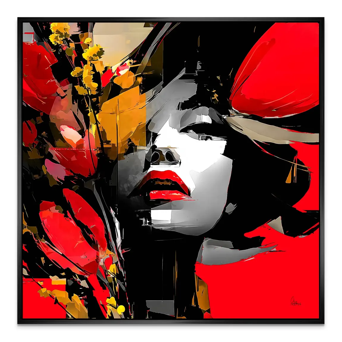 Rouge Abstrakt Alu Dibond Wandbild