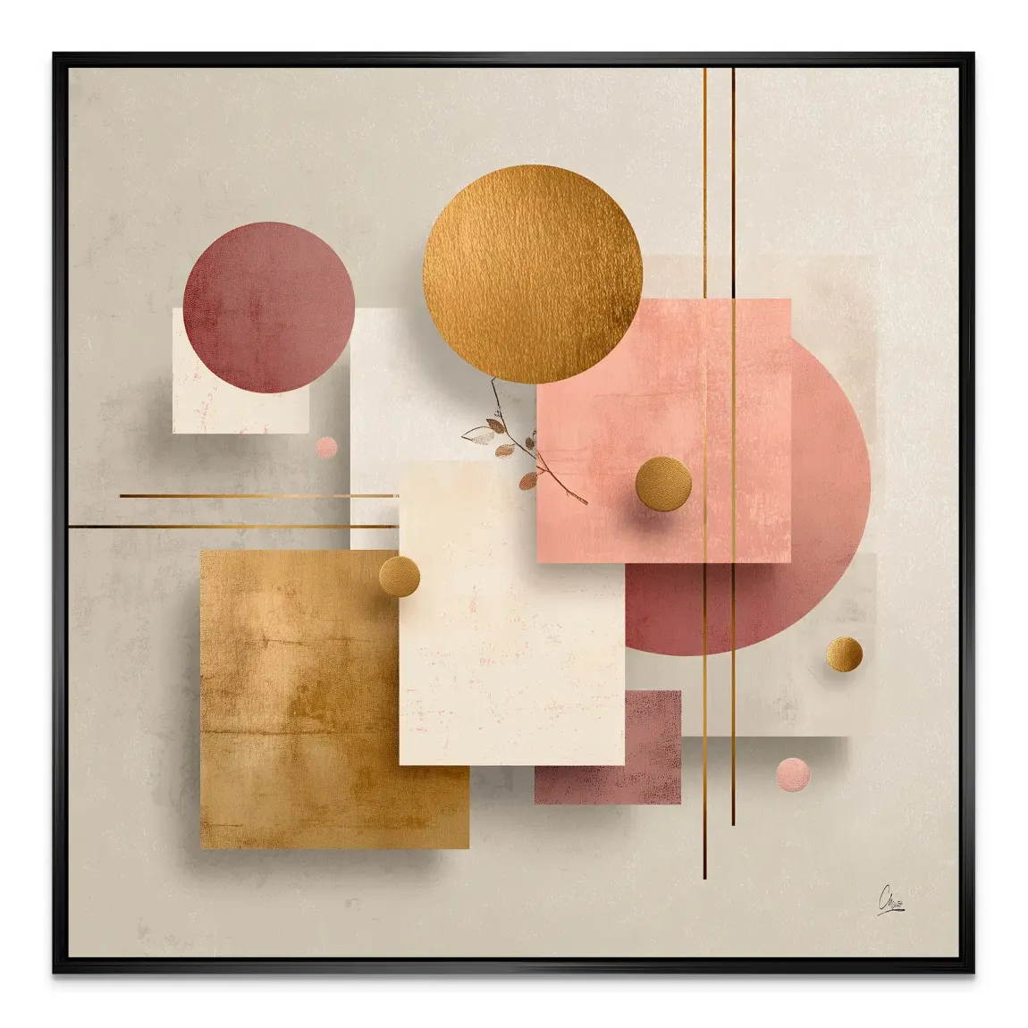 Golden Geometry Alu Dibond Bild