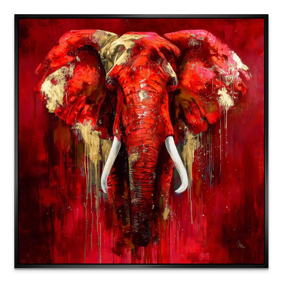 Roter Elefant Alu Dibond Wandbild