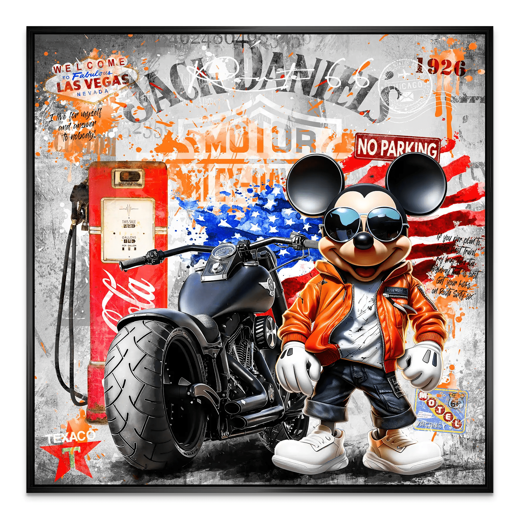 Harley Micky Maus Pop Art AluDibond Bild INGALERIE