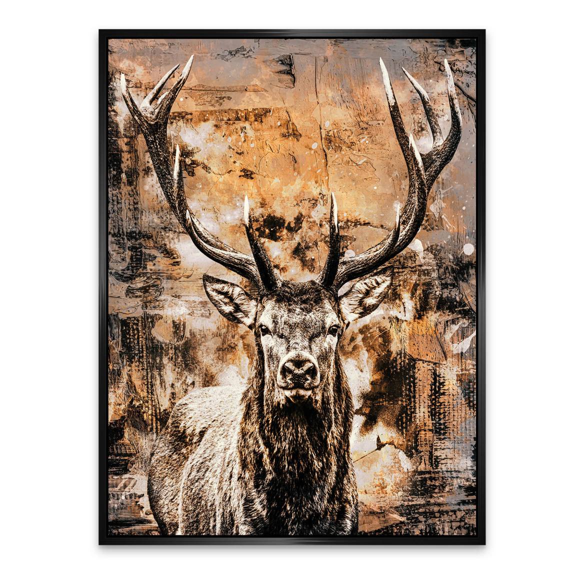 Hirsch Abstrakt Art Alu Dibond Wandbild