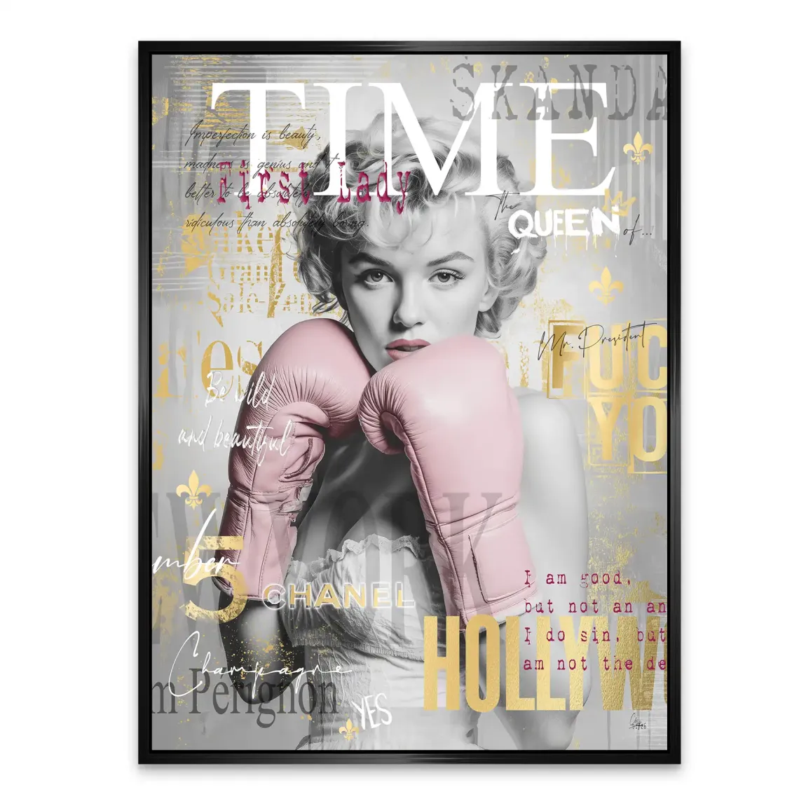 Marilyn Monroe Champ Pop Art Alu Dibond Bild