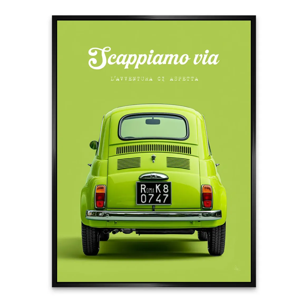 Fiat 500 Italia Alu Dibond Wandbild