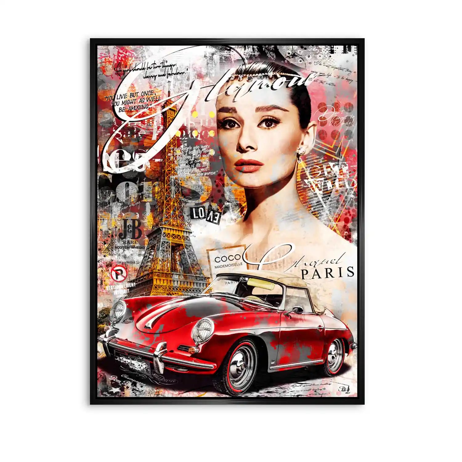 Audrey Porsche Pop Art AluDibond Bild INGALERIE