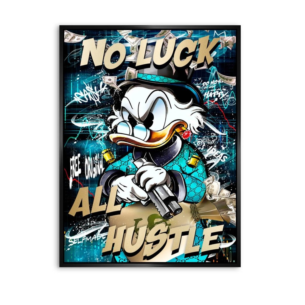 Dagobert Duck All Hustle Pop Art AluDibond Bild INGALERIE
