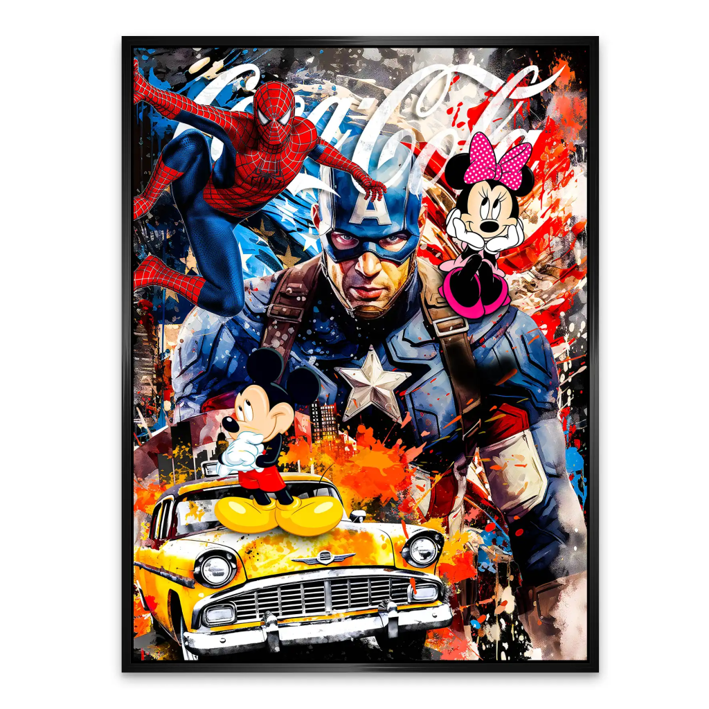 Captain Amerika Pop Art Alu Dibond Bild INGALERIE