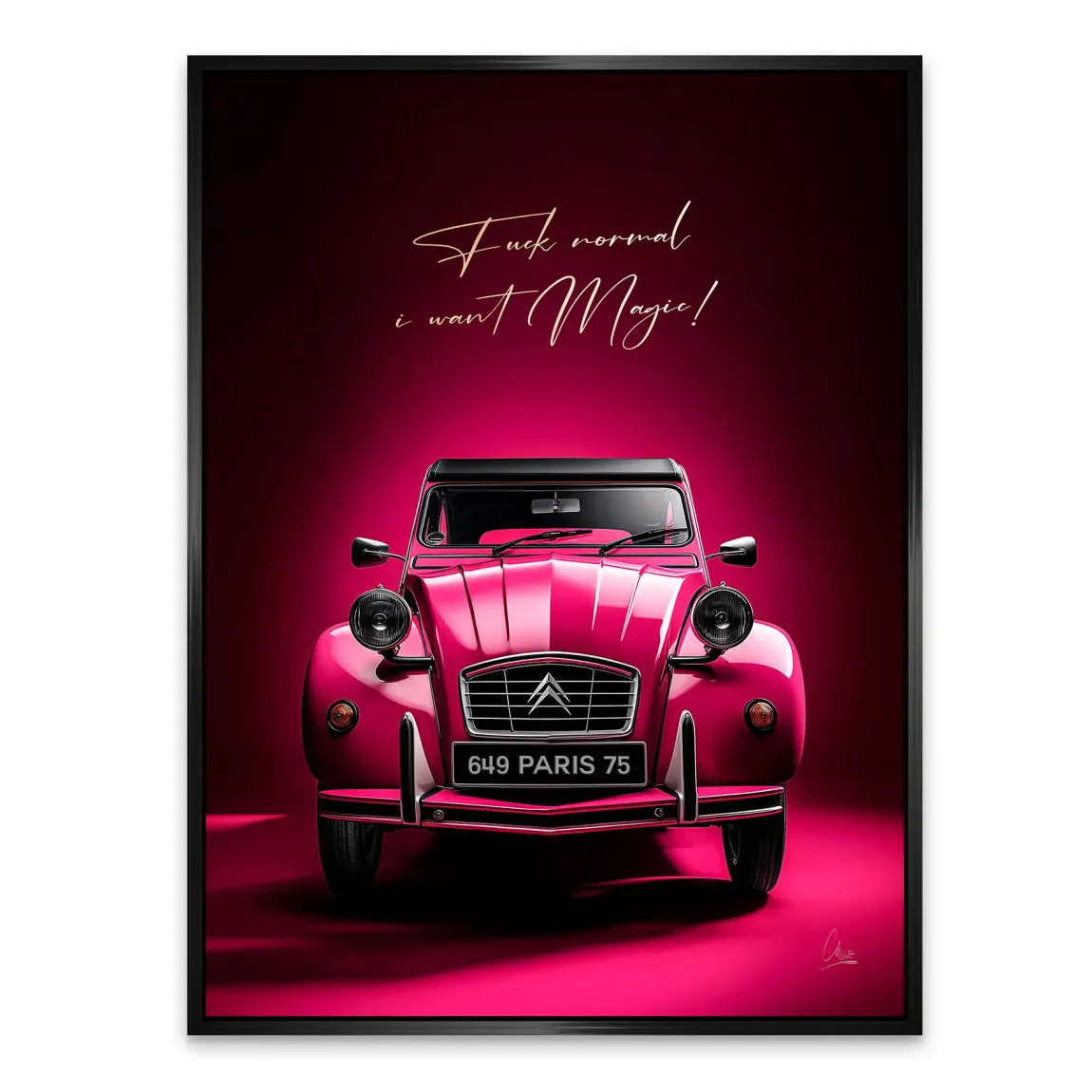 Pink Magic 2CV Alu Dibond Bild