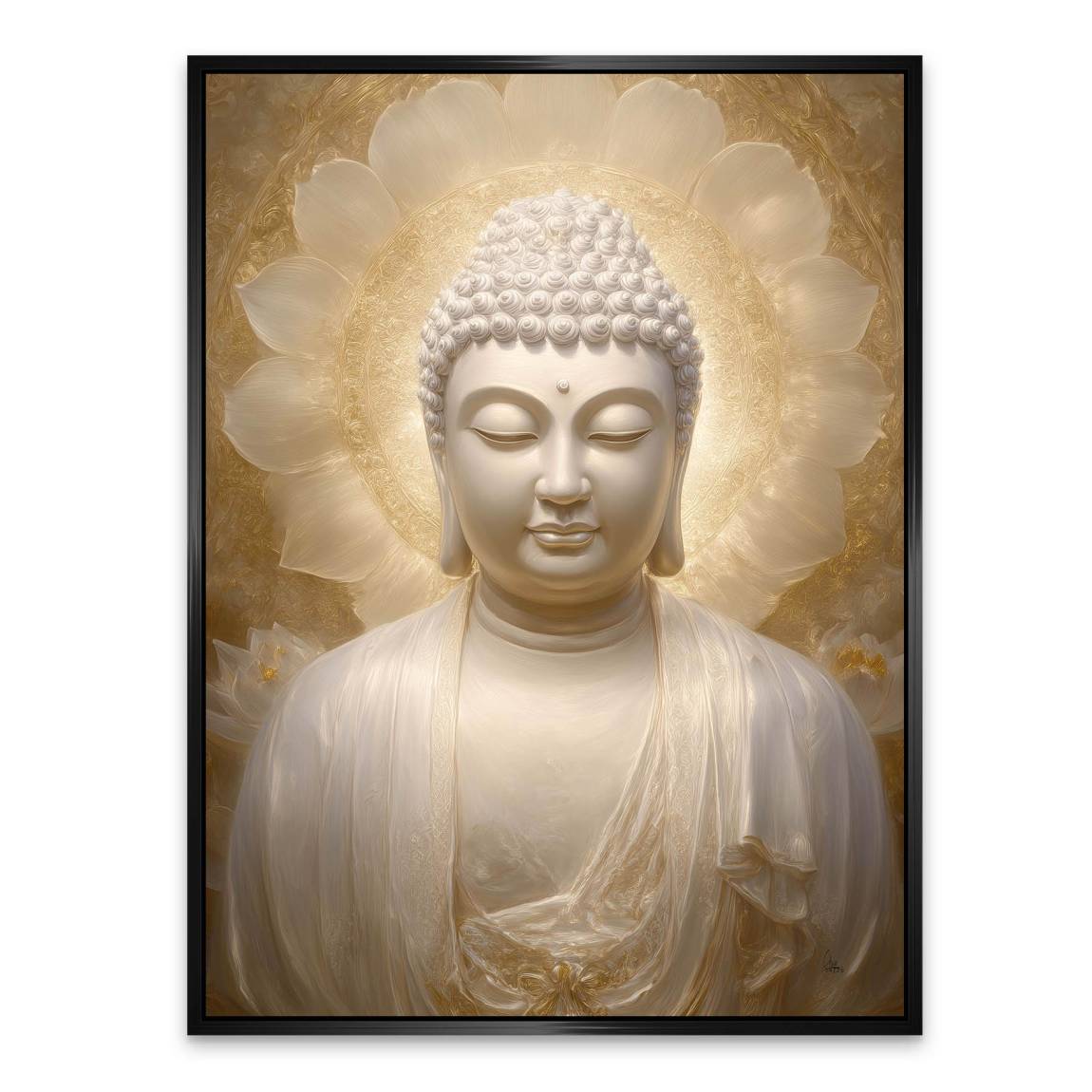 Goldener Buddha Alu Dibond Wandbild