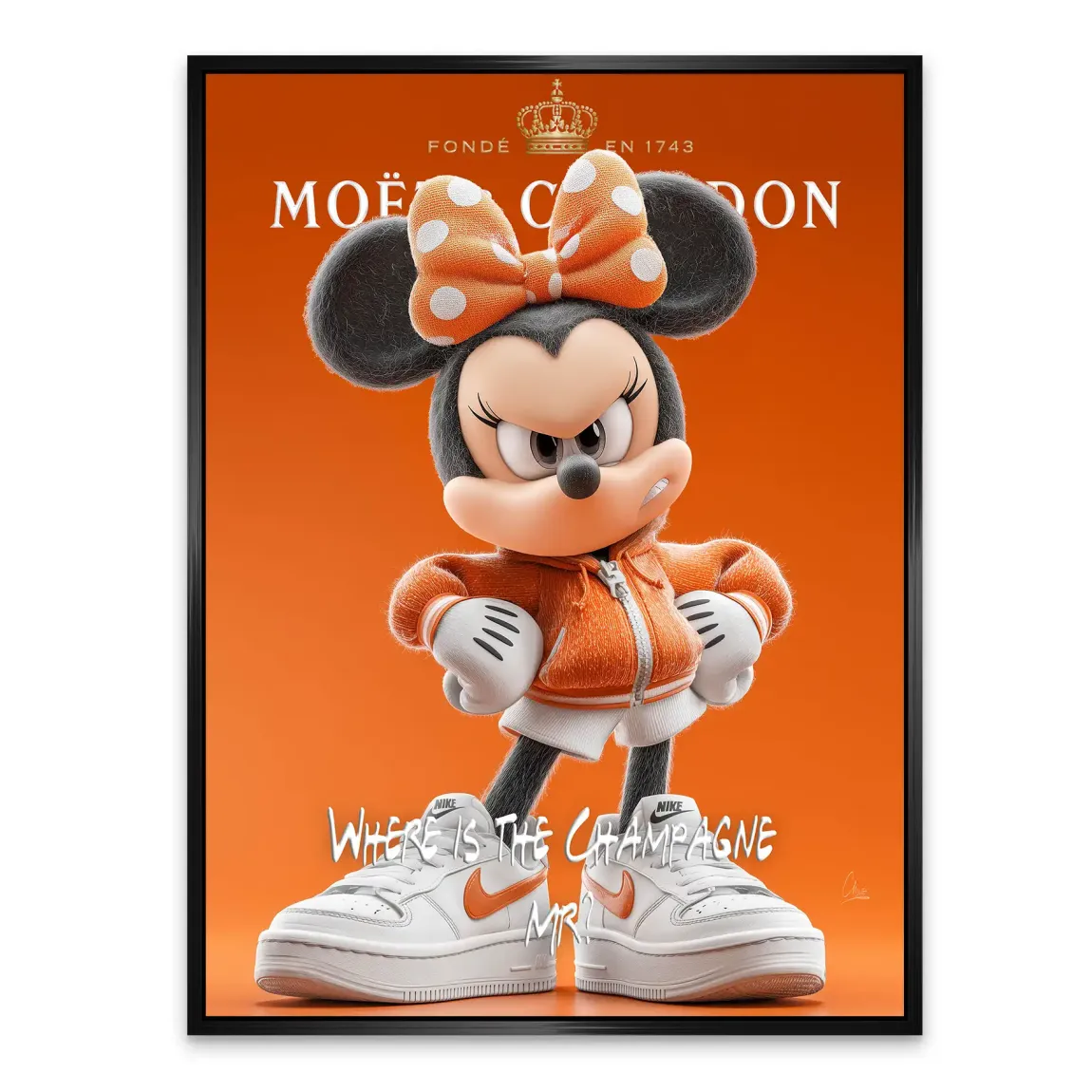 Champagne Mood Minnie Maus Alu Dibond Bild