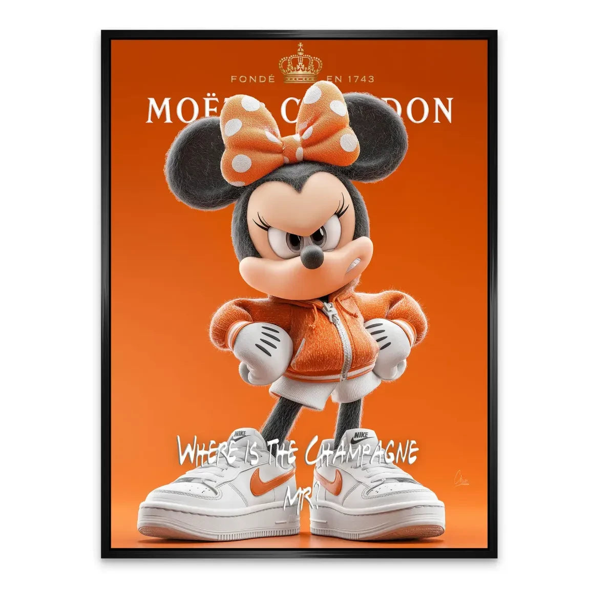 Champagne Mood Minnie Maus Alu Dibond Bild INGALERIE