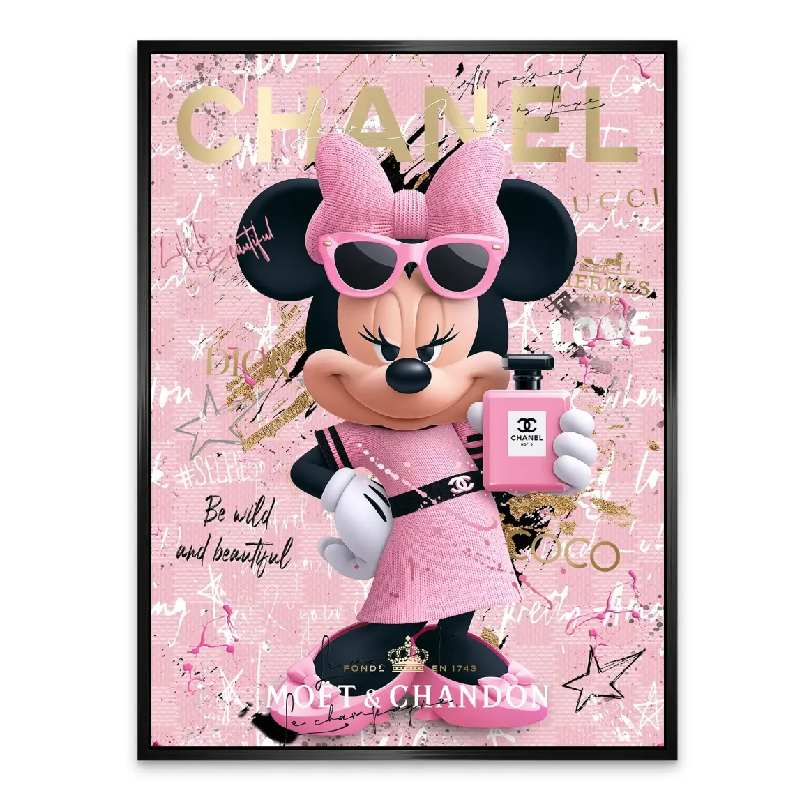 Minnie Maus Rosé Coco Alu Dibond Wandbild