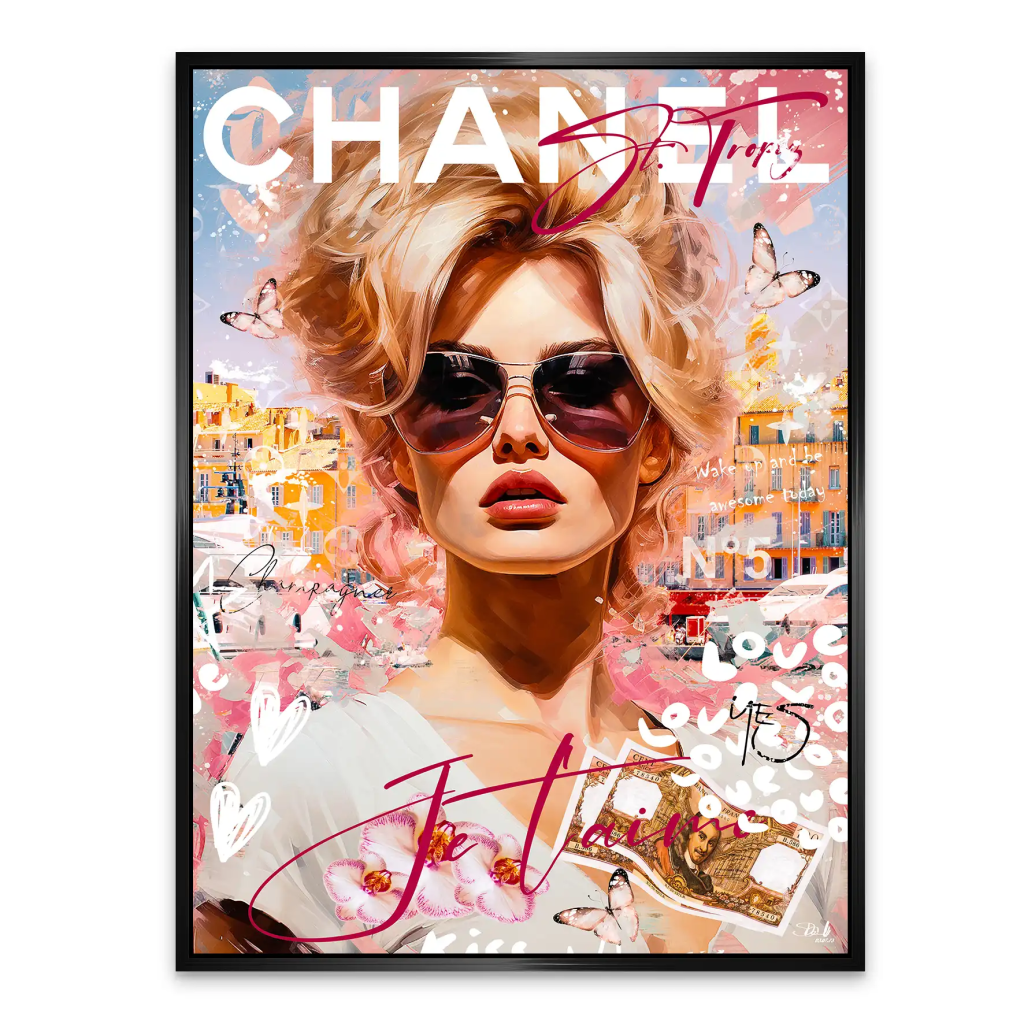 Pop Art Bardot Tropez Summer Aludibond Bild INGALERIE