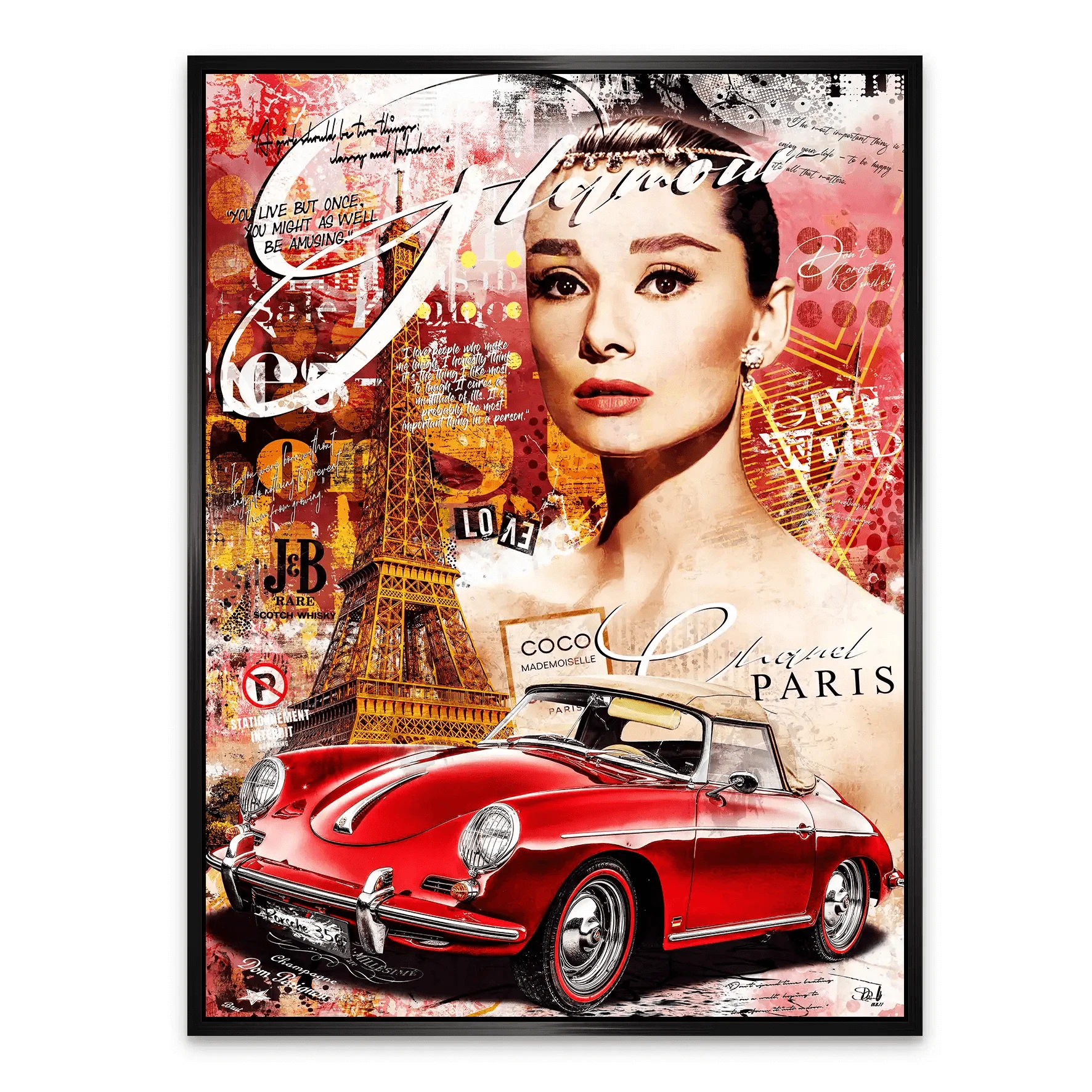 Audrey Hepburn Paris Pop Art Alu Dibond Bild INGALERIE