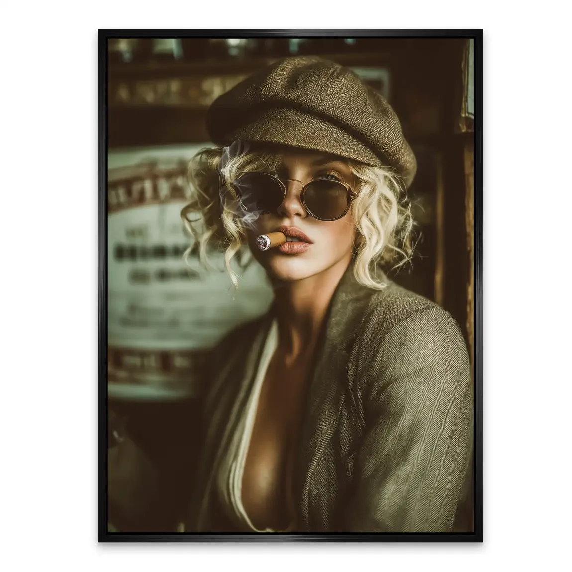 Smoked Confidence Lady Alu Dibond Bild