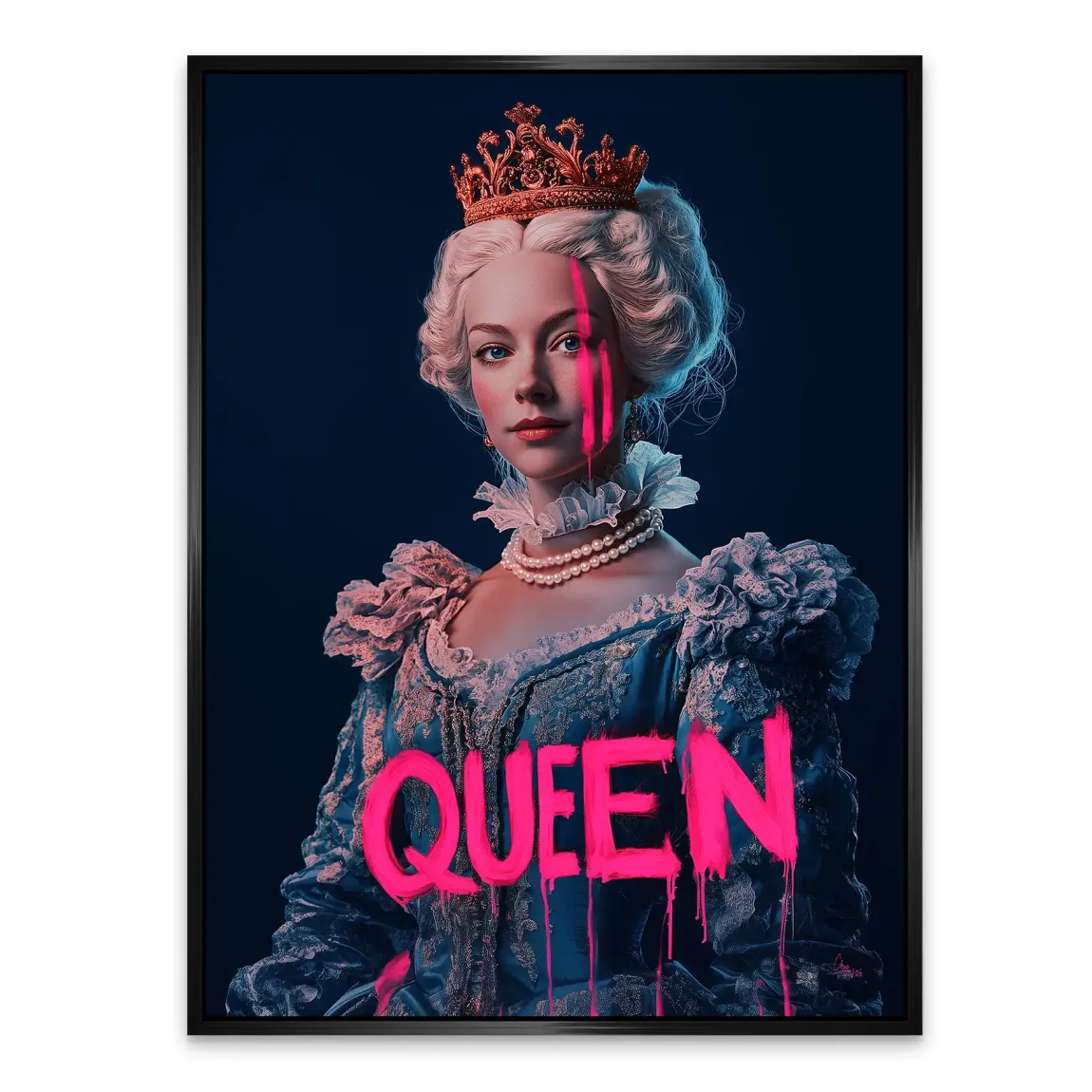 Queen Neon Art Alu Dibond Bild