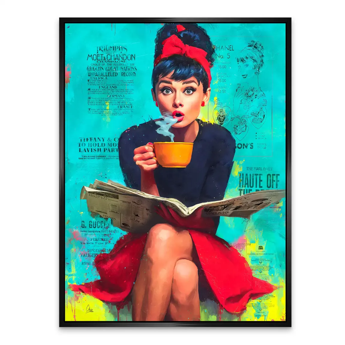 Audrey News Pop Art Alu Dibond Bild INGALERIE