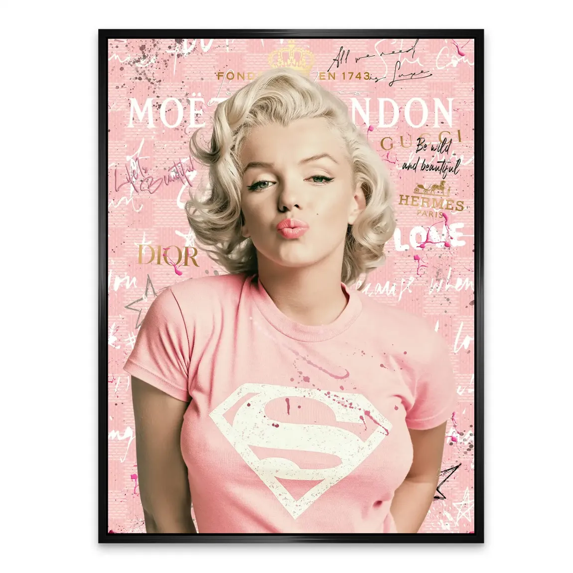 Marilyn Monroe Superman Alu Dibond Wandbild