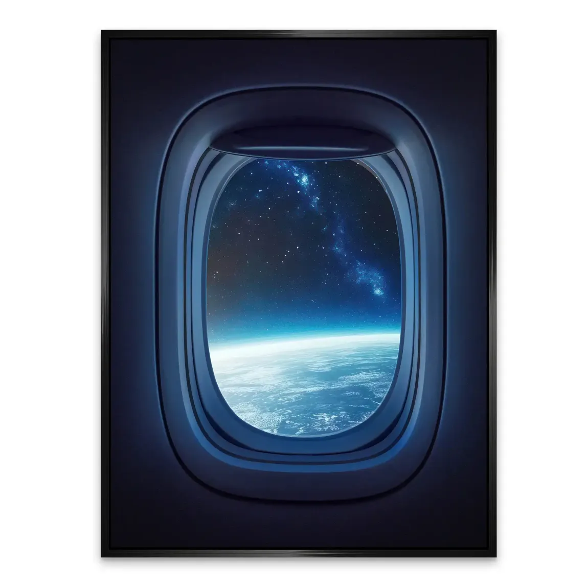 Flugzeugfenster Galaxie Alu Dibond Bild