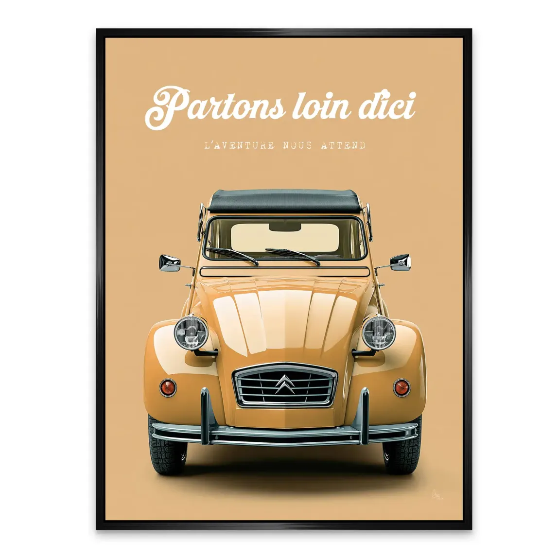 Citroen 2CV Voyage Alu Dibond Wandbild