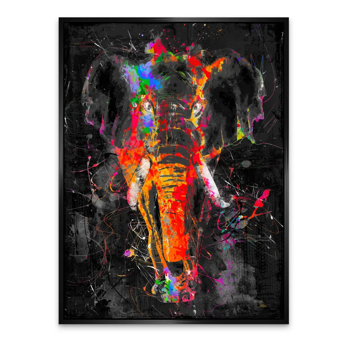 Bunter Elefant Alu Dibond Wandbild