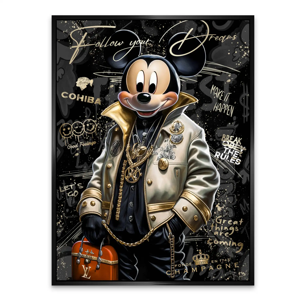 Micky Maus Dreams Pop Art Style AluDibond Bild INGALERIE