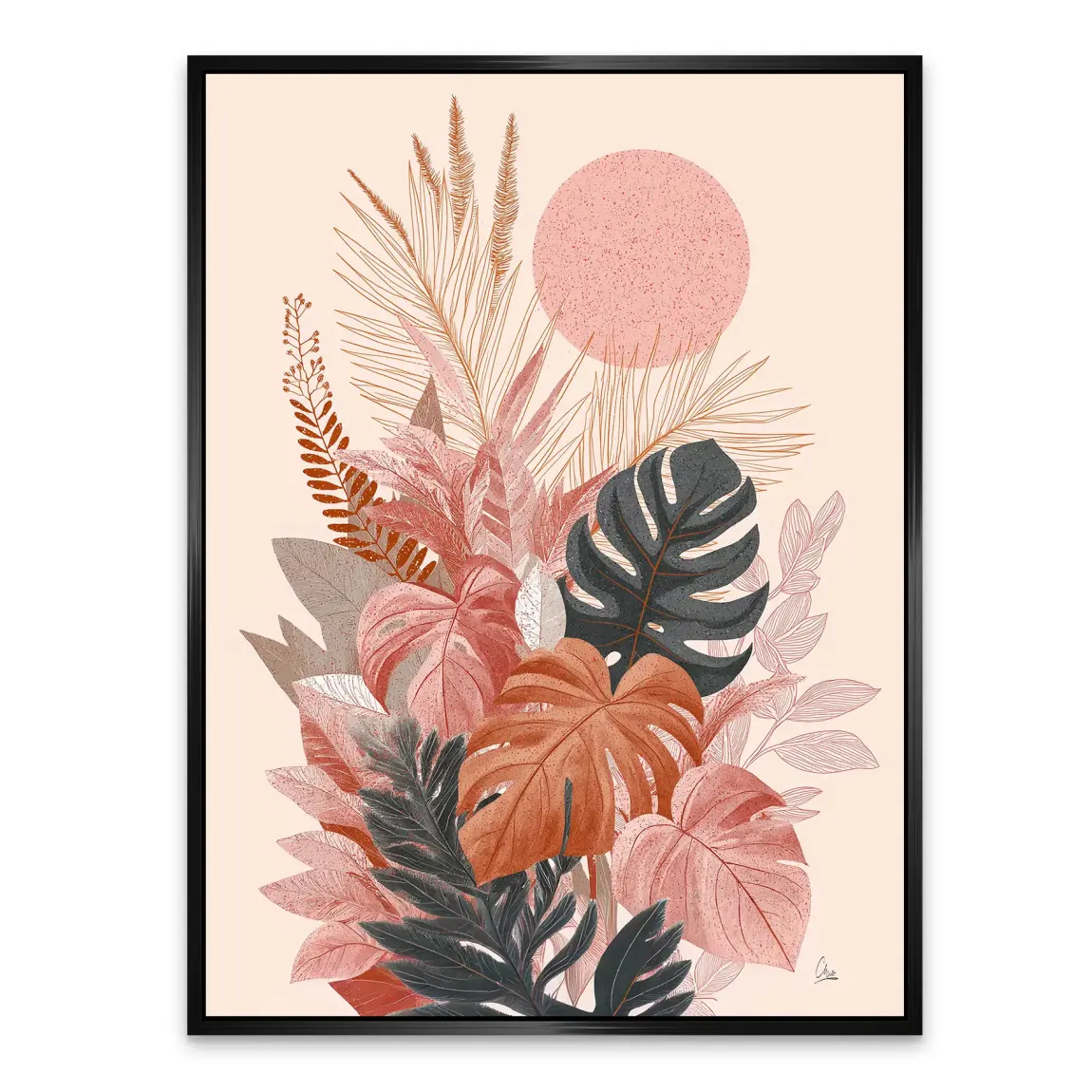 Terracotta Leaves Harmony Alu Dibond Bild