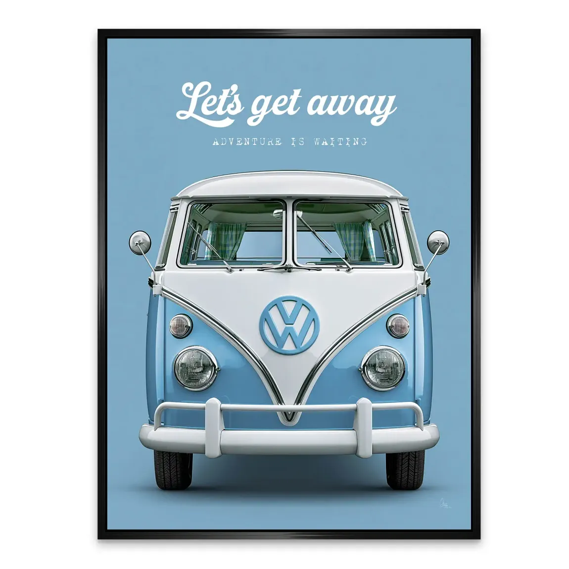 Blue VW Bulli Alu Dibond Wandbild