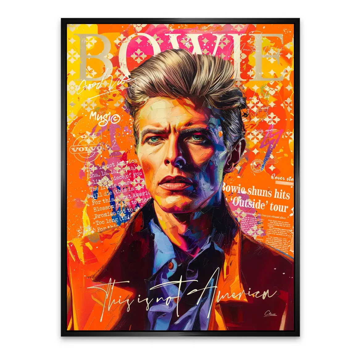 Bowie America Pop Art Alu Dibond Bild INGALERIE