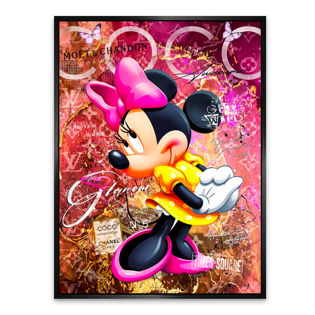 Minnie Maus Moet Pop Art AluDibond Bild INGALERIE
