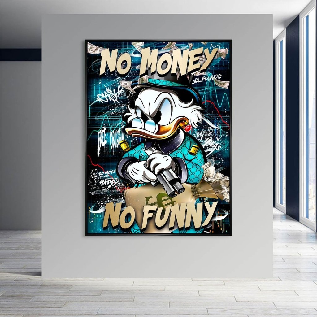 Dagobert Duck No Funny Pop Art AluDibond Bild INGALERIE