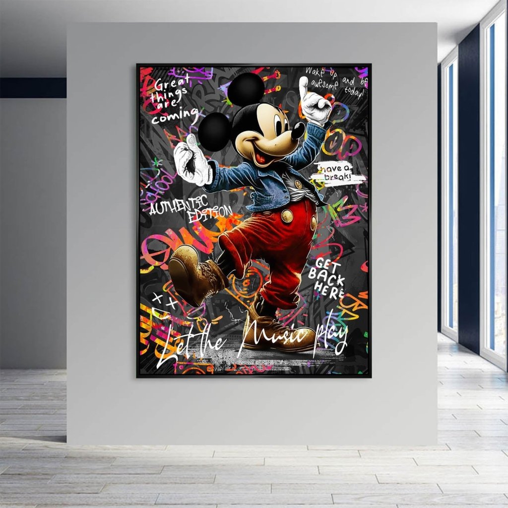 Micky Maus Dance Street Art AluDibond Bild INGALERIE