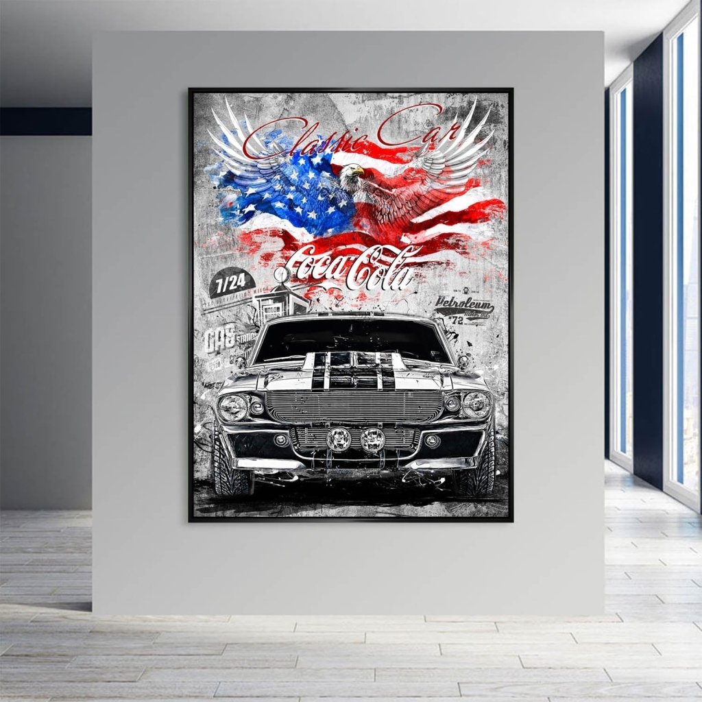 Ford Mustang Pop Art Modern Style AluDibond Bild INGALERIE