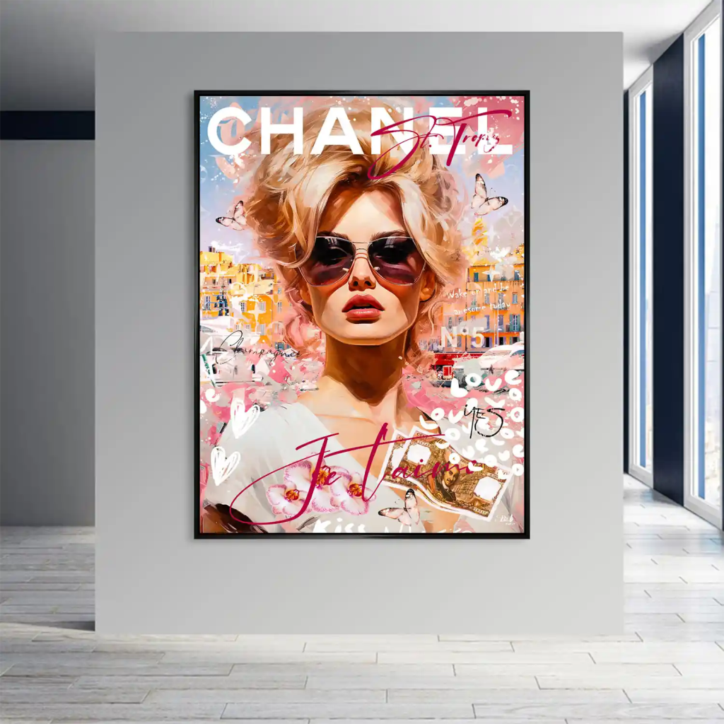 Pop Art Bardot Tropez Summer Aludibond Bild INGALERIE