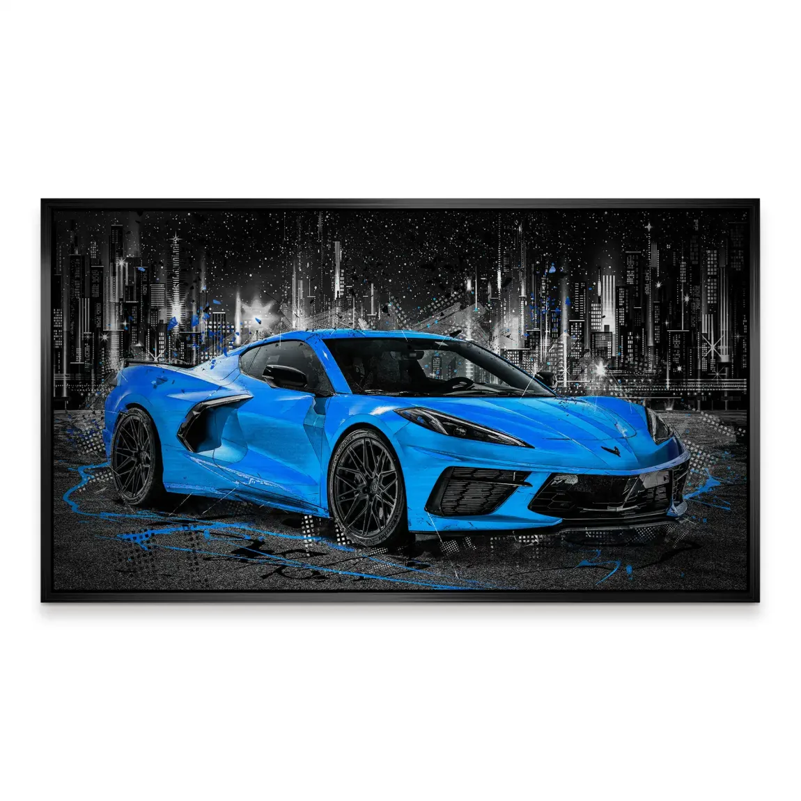Corvette C8 Abstrak Blue Style Alu Gebürstet INGALERIE
