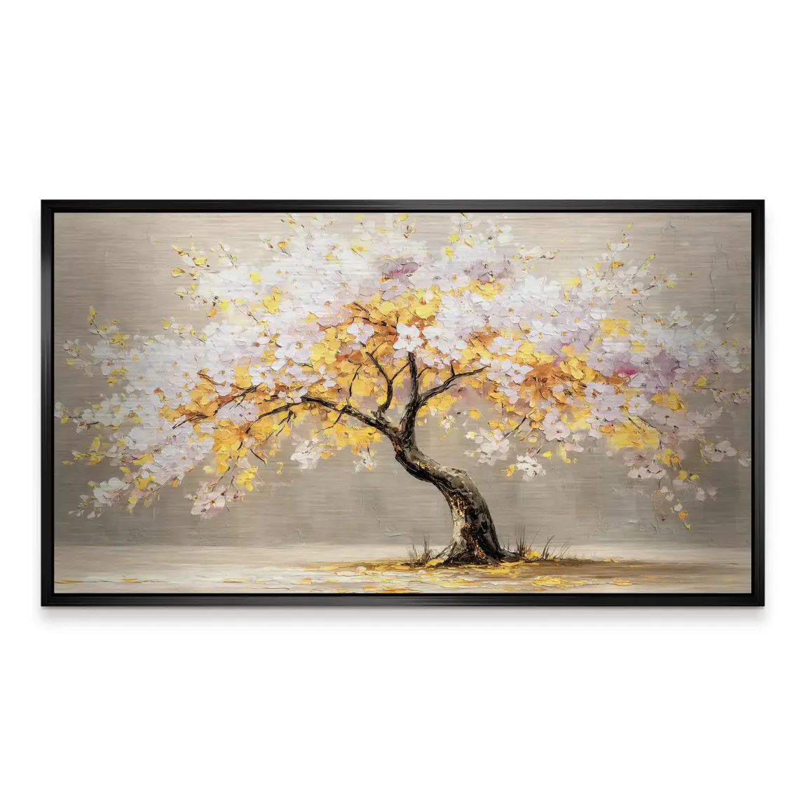 Gold Leaf Tree Art Alu Gebürstet